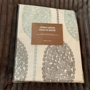 ✨SOLD✨ West Elm grey and green shower curtain, NWT